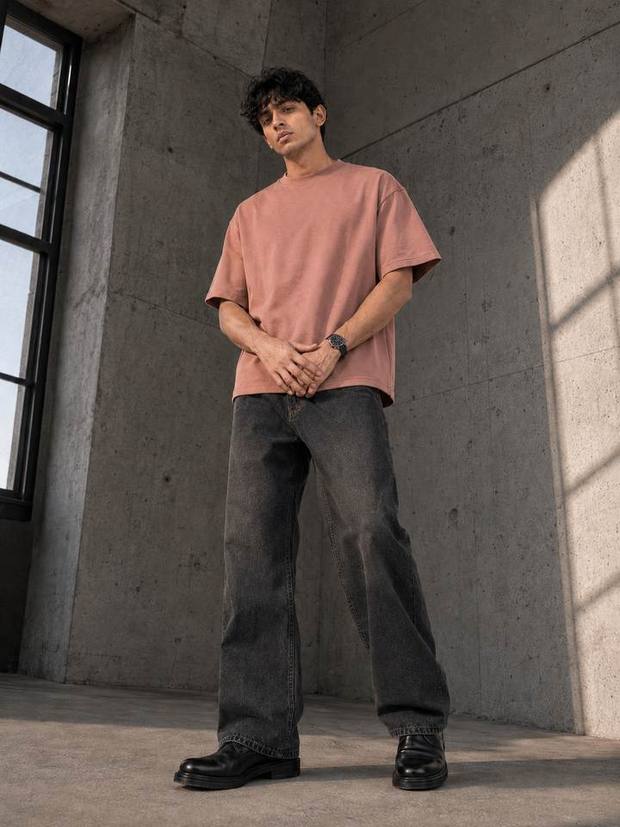 Oversized Basic Tee in Nude