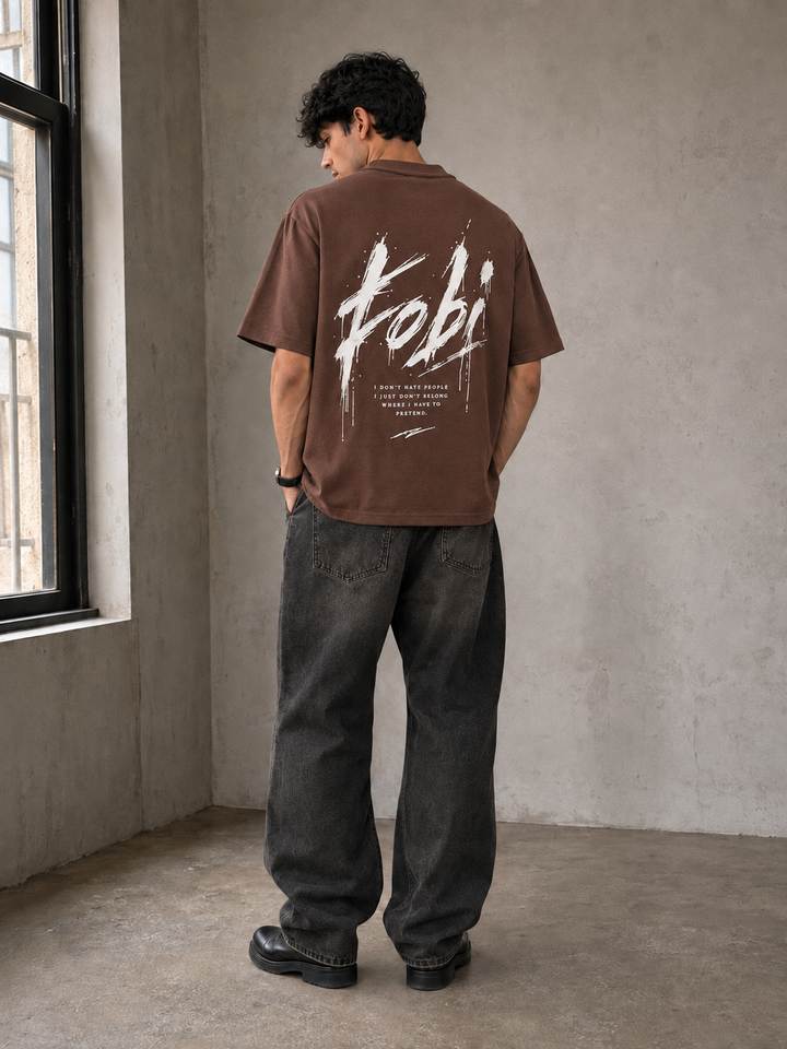 Oversized Tee in Chocolate