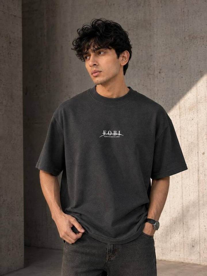 Oversized Tee in Charcoal