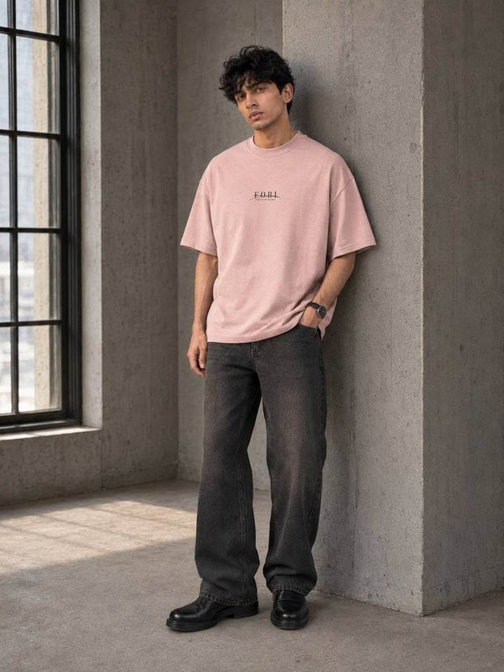 Oversized Tee in Light Nude