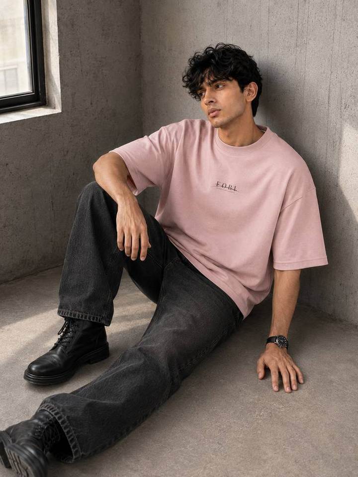 Oversized Tee in Light Nude