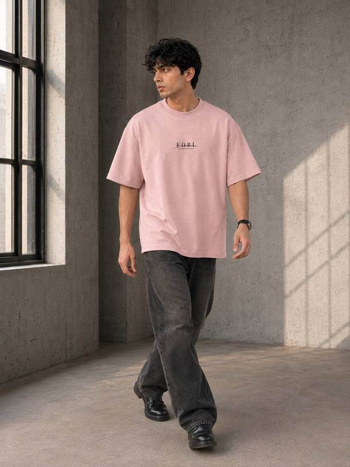 Oversized Tee in Light Nude